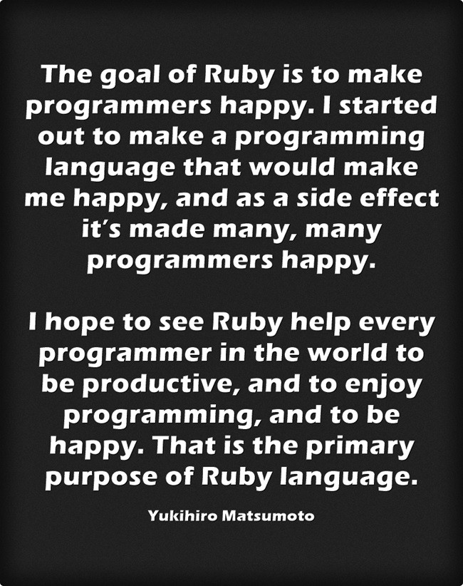 Matz words about creating Ruby